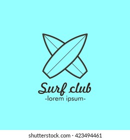 Logo for the surf club. Two crossed surf. Old style.