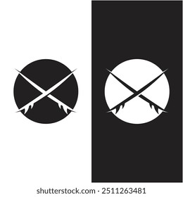 Logo Surfing Beach Vector Illustration Template. Logo for label, summer holiday, badge, emblem and community