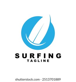 Logo Surfing Beach Vector Illustration Template