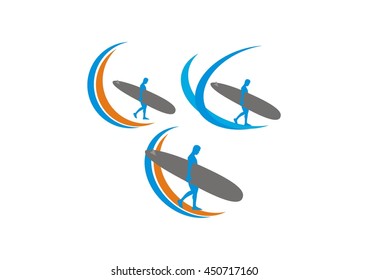 logo surfing sea