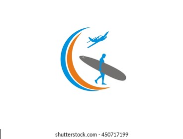 logo surfing sea