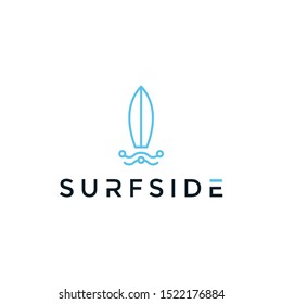 Logo surfing. surfboard line icon for web, mobile and info-graphics. Vector surfing logo with surfboards.