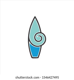 Logo surfing. surfboard line icon for web, mobile and info-graphics, surfboat logo 
