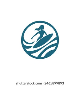 logo surfing vector template illustration ideas