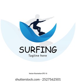 logo surfing vector template illustration