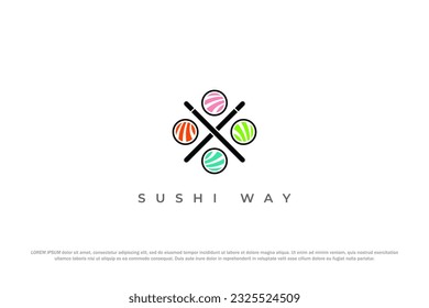 logo sushi colorful sashimi japanese