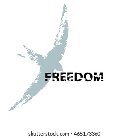 Logo swallows in a shabby paint. Free birds for company logos. Vector illustration