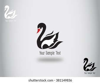  Logo Swan and Logo Black swan vector