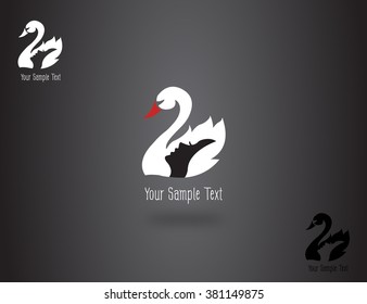  Logo Swan and Logo Black swan vector
