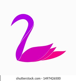 logo with swan illustration theme