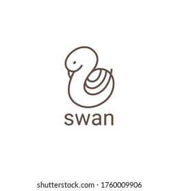 logo swan linear. character for logo, for print, stickers, postcard