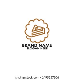 logo sweat cake line cafe vector design