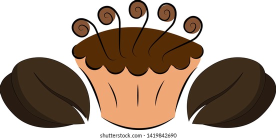 
logo sweet chocolate muffin and aromatic coffee