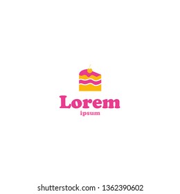 Logo sweet dessert on a white background vector illustration. Text and picture for mobile application, banner, website.