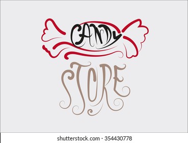 Logo Sweet Store. Calligraphy. 