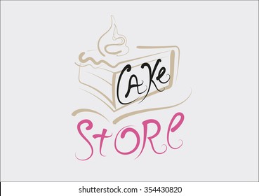 Logo Sweet Store. Calligraphy. 