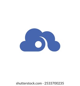 Design exclusivo da nuvem de natação de logotipo com fundo em branco