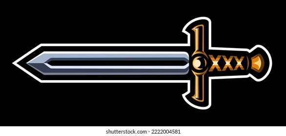 Logo-Schwert, Säbel, Blade. Ausgeglichene Waffen. Militärausrüstung. Armament.
