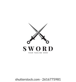 Logo Sword Warrior War Weapon Vector