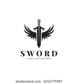 Logo Sword Warrior War Weapon Vector