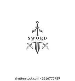 Logo Sword Warrior War Weapon Vector