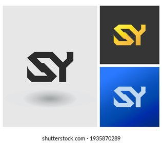 Logo SY initial alphabet shape for clean modern company