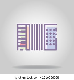 Logo or symbol of accordion icon with pastel color or flat style
