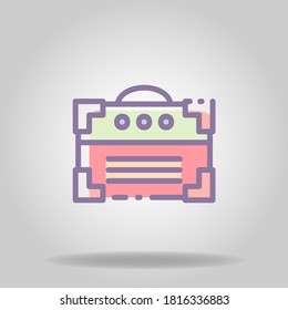 Logo or symbol of amplifier icon with pastel color or flat style
