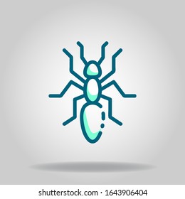 Logo or symbol of ant icon with two tone blue color style
