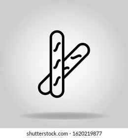 Logo or symbol of Baguette icon with black line style
