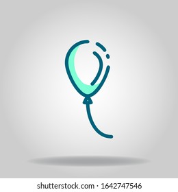 Logo or symbol of balloon icon with two tone blue color style
