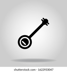 Logo or symbol of banjo icon with black fill style
