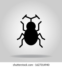 Logo or symbol of beetle bug icon with black fill style
