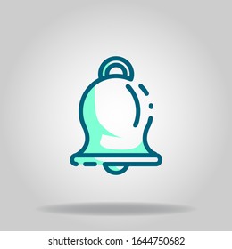 Logo oder Symbol einer Glocke mit zweifarbigem blauen Stil
