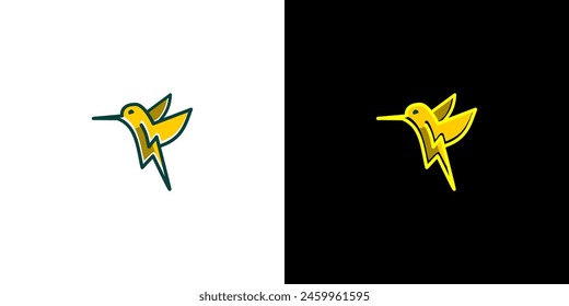 Logo symbol bird shape combined with lightning bolt shape, or military patch, esport, graphic tshirt, brand or any other purpose