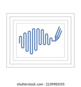 The logo is a symbol of the brain and the pen. Write down what's on your mind. Write from right to left.