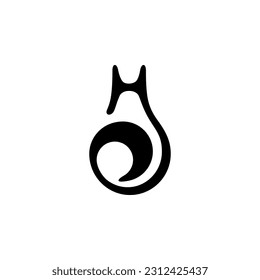 The logo is a symbol of a cat or fox. Elegant and outline.