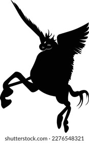 a logo or symbol with the characteristics of a flying horse animal