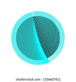 logo symbol circular figure with texture in blue and black editable vector