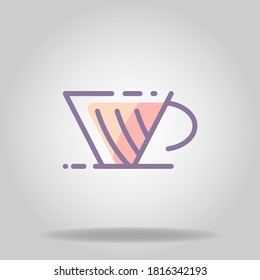 Logo or symbol of coffe maker icon with pastel color or flat style
