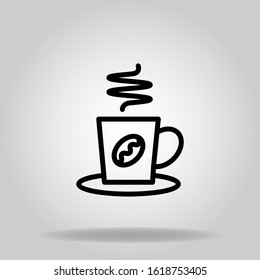 Logo or symbol of coffeee icon with black line style
