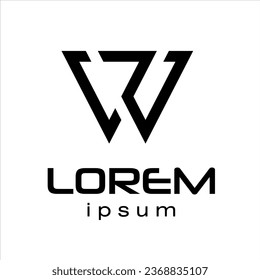 Símbolo del logotipo consistente en un triángulo, la letra w y la letra r