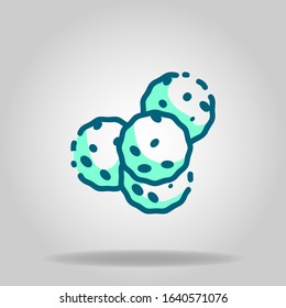 Logo or symbol of cookies icon with black twotone blue color style
