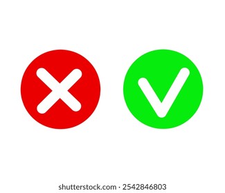 Logo symbol cross with red circle and check with green circle