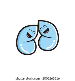 Logo o símbolo de los gemelos de dos personajes de mascota de agua. adecuado para necesidades de negocio o gráficas.