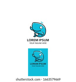 logo symbol of a cute whale, sperm whale. Can be used for company logos, decoration covers, shirts and others