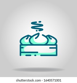 Logo or symbol of dim sum icon with  two tone blue color style
