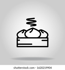 Logo Or Symbol Of Dimsum Icon With Black Line Style
