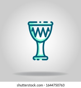 Logo or symbol of djembe icon with two tone blue color style
