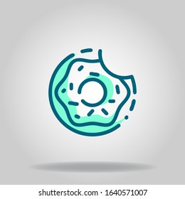 Logo or symbol of donut icon with  two tone blue color style
